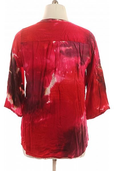 LUNA Dámská Rayonová Košile Červená Růžová Batikovaná Ležérní Volná Vel. XXL | LUNA | obrázek 3