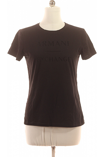 ARMANI Jednoduché Dámské Tričko Černé Vel. M