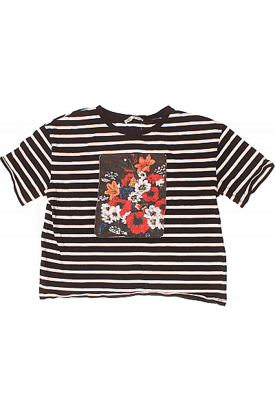 Dámské Tričko s Potiskem Černobílé ZARA Second hand Vel. S | ZARA | obrázek 2