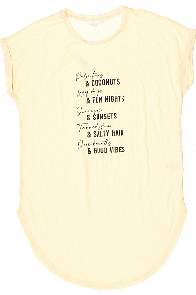 Primark Dámské žluté tričko s krátkým rukávem a nápisem plážové oversize Vel. 38/40 | Primark | obrázek 2