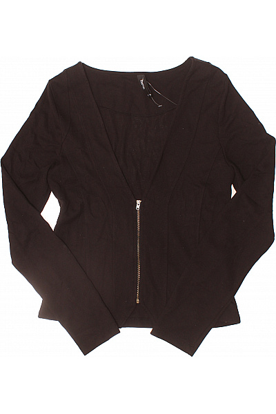 Flame Černý Vypasovaný Blejzr Na Zip Elegantní Ležérní Moderní Velikost M