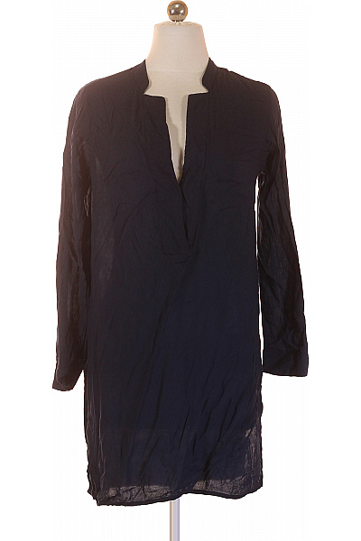 MANGO Dámská tmavě modrá halenka s dlouhým rukávem a výstřihem do V Vel. s | MANGO | obrázek 2