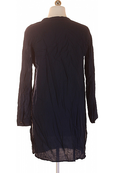 MANGO Dámská tmavě modrá halenka s dlouhým rukávem a výstřihem do V Vel. s | MANGO | obrázek 3