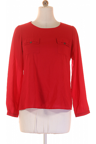 OBJECT Dámská červená polyesterová halenka s dlouhým rukávem a kapsami elegantní Vel. 40 | OBJECT | obrázek 2