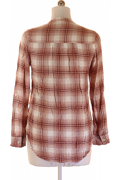 Next Dámská viskózová kostkovaná tuniková halenka s dlouhým rukávem a kapsami Velikost 38 | Next | obrázek 3