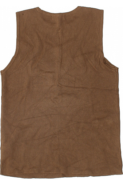 Primark Hnědá žebrovaná dámská pletená halenka bez rukávů Vel. m | Primark | obrázek 3