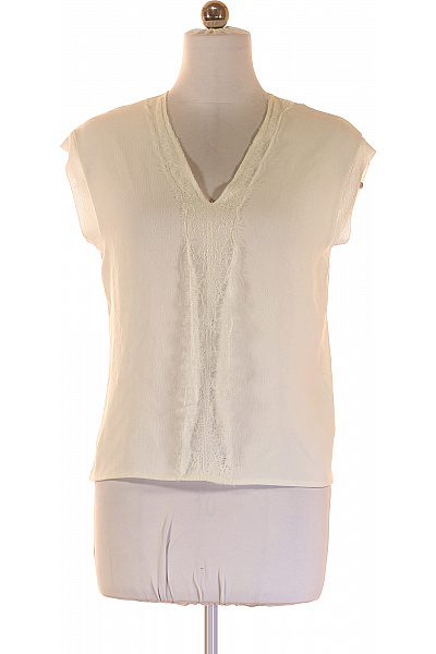 Next Bílá modalová společenská halenka s krátkým rukávem a výstřihem do V Vel. 42 | Next | obrázek 2