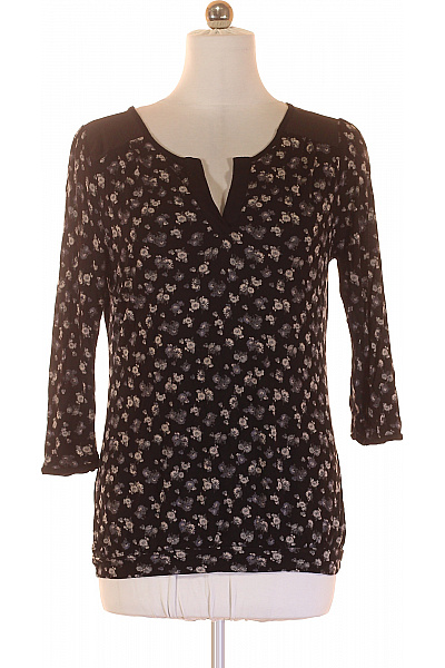 Next Dámská viskózová halenka černá květinová s 3/4 rukávem tuniková Velikost 42 | Next | obrázek 2