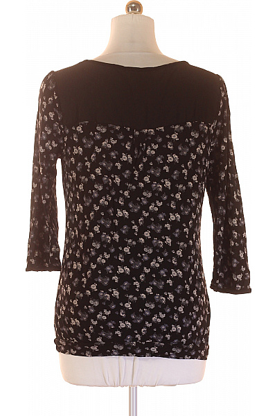 Next Dámská viskózová halenka černá květinová s 3/4 rukávem tuniková Velikost 42 | Next | obrázek 3