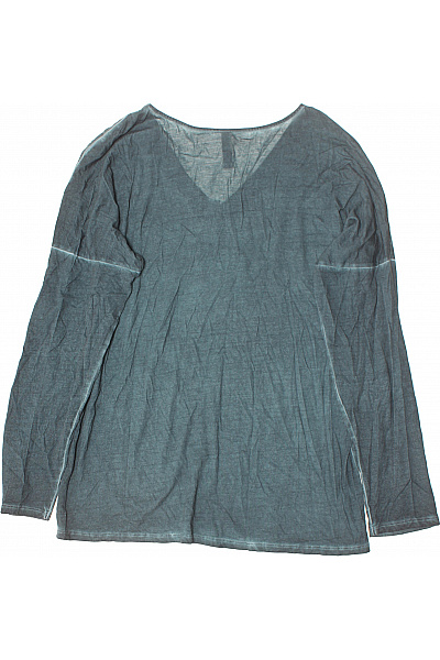 Takko Dámské tričko dlouhý rukáv šedozelené flitry V-výstřih Velikost M | Takko | obrázek 3
