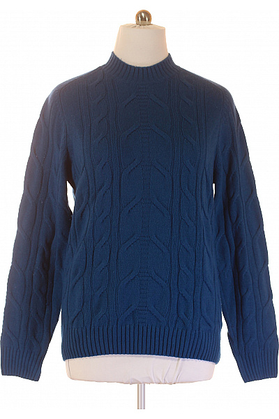 Pánský Pulovr Vlněný Modrý