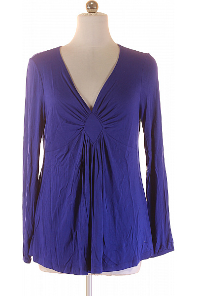 BODY FLIRT Dámská Modrá Halenka S Dlouhým Rukávem A Nabíraným Výstřihem Do V Velikost 40/42