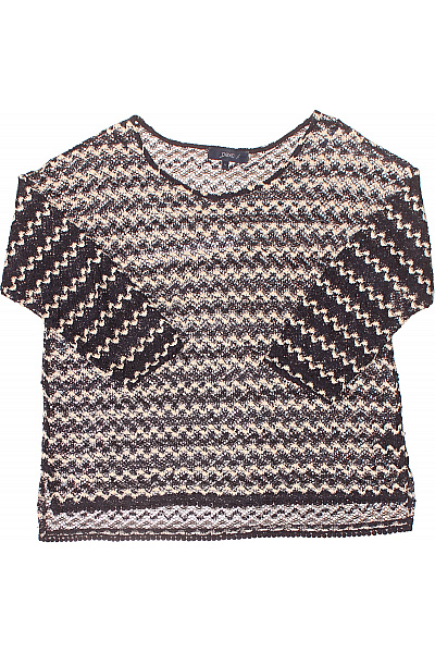 Next Dámský ažurový vzorovaný pulovr černobéžový volný Velikost 40 | Next | obrázek 2