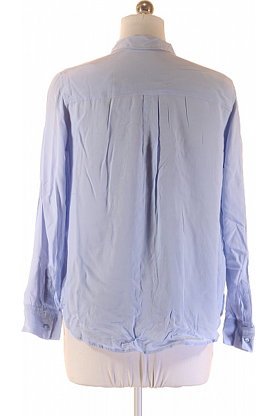 MANGO Dámská viskózová modrá košile dlouhý rukáv ležérní business Velikost m | MANGO | obrázek 3