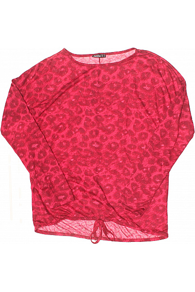 Janina Dámské červené tričko oversize leopardí potisk s dlouhým rukávem a uzlem Velikost 38 | Janina | obrázek 2