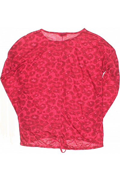 Janina Dámské červené tričko oversize leopardí potisk s dlouhým rukávem a uzlem Velikost 38 | Janina | obrázek 3