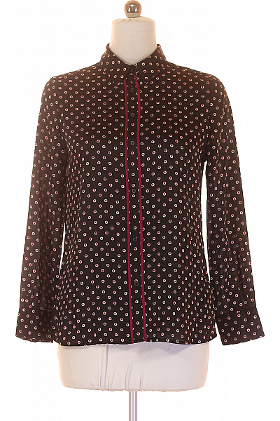Marks & Spencer Dámská černá košile dlouhý rukáv puntíkovaná elegantní s potiskem Vel. 38 | Marks & Spencer | obrázek 2