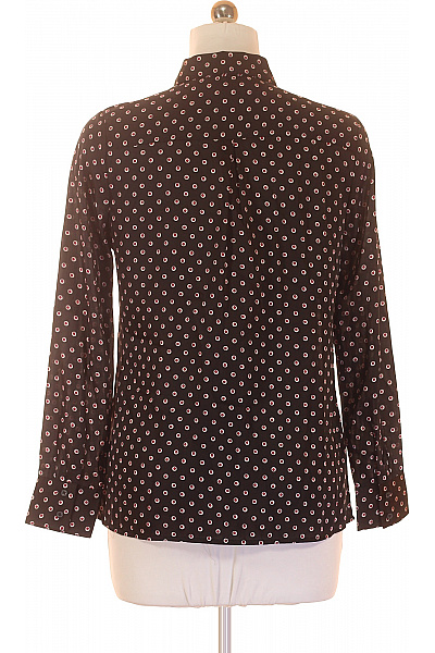 Marks & Spencer Dámská černá košile dlouhý rukáv puntíkovaná elegantní s potiskem Vel. 38 | Marks & Spencer | obrázek 3