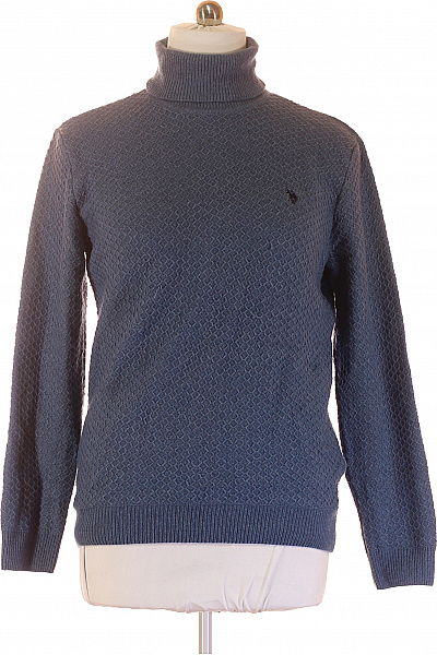 U.S.POLO ASSN. Pánský Rolák Vlněný Modrý Vel. XL