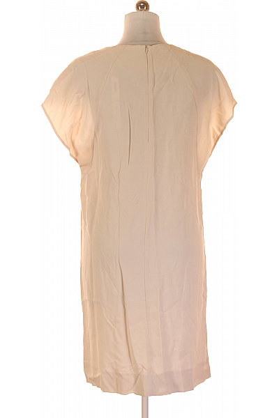 Gerard Darel Dámské Béžové Saténové Šaty Krátký Rukáv Elegantní Rovné Ke Kolenům Vel. M | Gerard Darel | obrázek 2