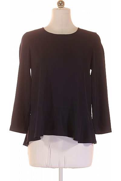 SELECTED Černá společenská halenka peplum volná elegantní s 3/4 rukávem Velikost 38 | SELECTED | obrázek 2