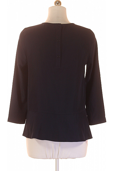 SELECTED Černá společenská halenka peplum volná elegantní s 3/4 rukávem Velikost 38 | SELECTED | obrázek 3