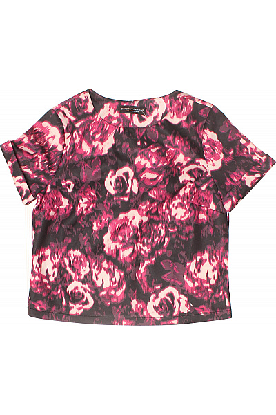 Dorothy Perkins Dámská halenka krátký rukáv růžová černá květinová vzorovaná volná Velikost 40 | Dorothy Perkins | obrázek 2