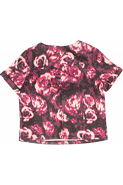 Dorothy Perkins Dámská halenka krátký rukáv růžová černá květinová vzorovaná volná Velikost 40 | Dorothy Perkins | obrázek 3