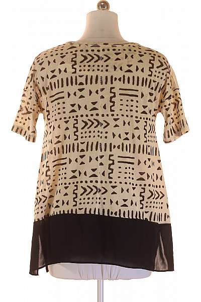 Next Dámská polyesterová tuniková halenka béžová černá etno vzorovaná volná Velikost 42 | Next | obrázek 3