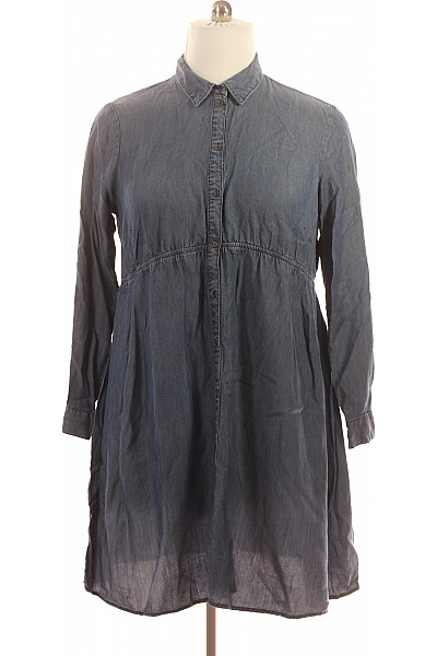 Esmara Dámské lyocellové džínové košilové šaty s dlouhým rukávem modré empírové volné denní Velikost 46 | Esmara | obrázek 2