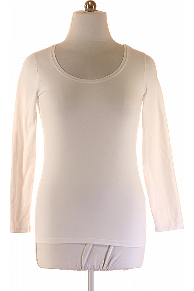 Jednoduché Dámské Tričko Bílé Outlet Vel. L