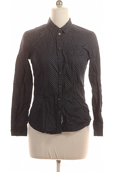 TIMEOUT BRAND Dámská tmavě modrá slim fit košile s dlouhým rukávem puntíkovaná Velikost M | TIMEOUT BRAND | obrázek 2