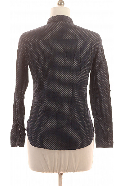 TIMEOUT BRAND Dámská tmavě modrá slim fit košile s dlouhým rukávem puntíkovaná Velikost M | TIMEOUT BRAND | obrázek 3