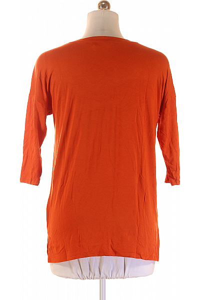F&F Dámské oranžové modalové tričko basic s kulatým výstřihem a tříčtvrtečním rukávem Vel. 38 | F&F | obrázek 3