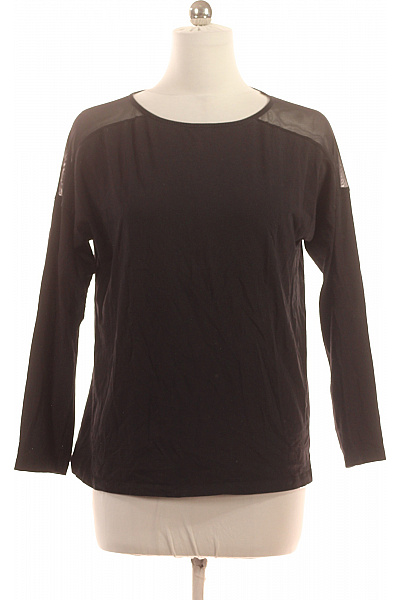 Esmara Dámské černé bavlněné tričko dlouhý rukáv basic síťované ramena Velikost 40/42 | Esmara | obrázek 2