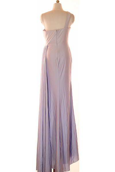 Dámské šaty dlouhé pastelové asymetrické společenské nylonové Vel. 6 | Unimoda | obrázek 2