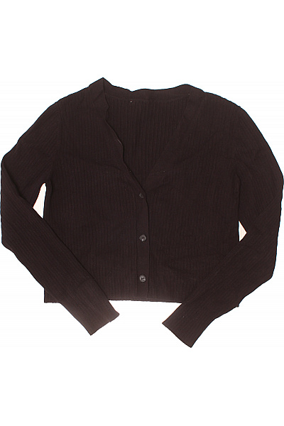 Dámský černý žebrovaný crop kardigan s knoflíky Velikost M | Unimoda | obrázek 2