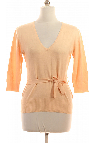 Canda Dámský akrylový pulovr s výstřihem do V a páskem jarní lehký Vel. m | Canda | obrázek 2