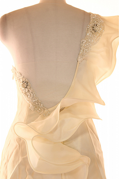 Svatební šaty  Šaty Hedvábné Béžové Vel. 38 | Unimoda | obrázek 3