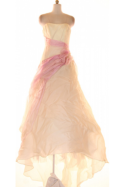 Šaty Hedvábné Béžové Vel. 40