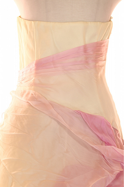 Šaty Hedvábné Béžové Vel. 40 | Unimoda | obrázek 4