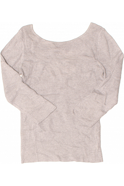 STRADIVARIUS Dámská světle šedá žebrovaná halenka s dlouhým rukávem Velikost M | STRADIVARIUS | obrázek 2