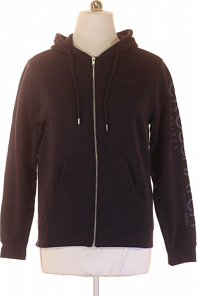 Pánská Mikina Na Zip Modrá Crosshatch Second Hand