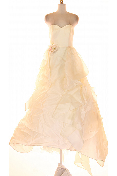 Šaty Hedvábné Béžové Vel. 40 | Unimoda | obrázek 2