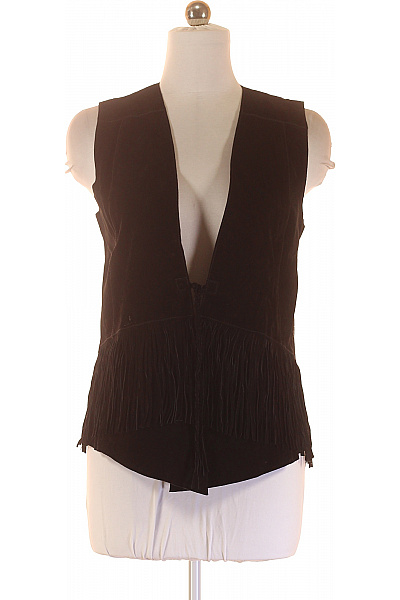 Kratká Dámská Vesta Kožená Černá Second hand Vel. L | Design | obrázek 2