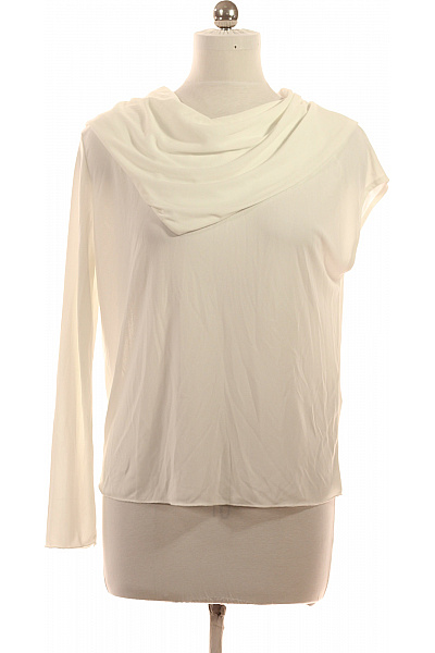 ZARA Bílá Elegantní Halenka S Dlouhým Rukávem A Volným Střihem Velikost M