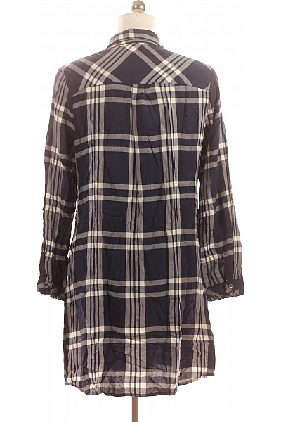 F&F Dámské modré kostkované košilové tunikové šaty s dlouhým rukávem Velikost 42 | F&F | obrázek 3