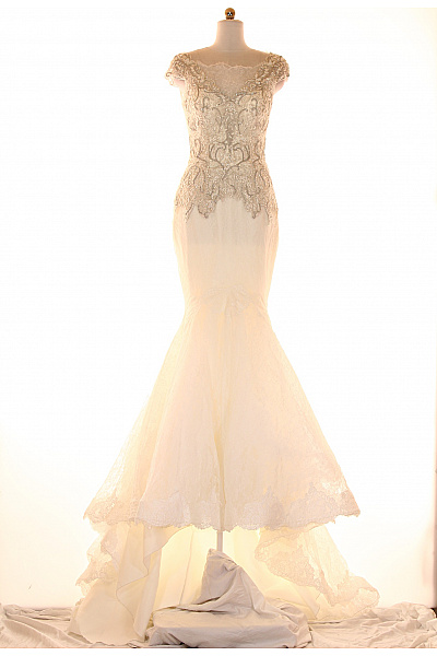 Svatební šaty  Šaty Cupro Béžové Second hand Vel. 40 | Unimoda | obrázek 2