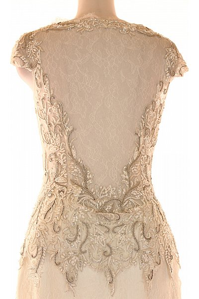 Svatební šaty  Šaty Cupro Béžové Second hand Vel. 40 | Unimoda | obrázek 4
