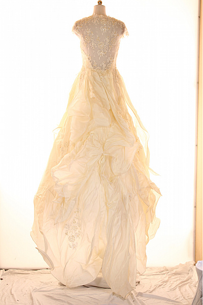 Šaty Hedvábné Béžové Vel. 40 | Unimoda | obrázek 3